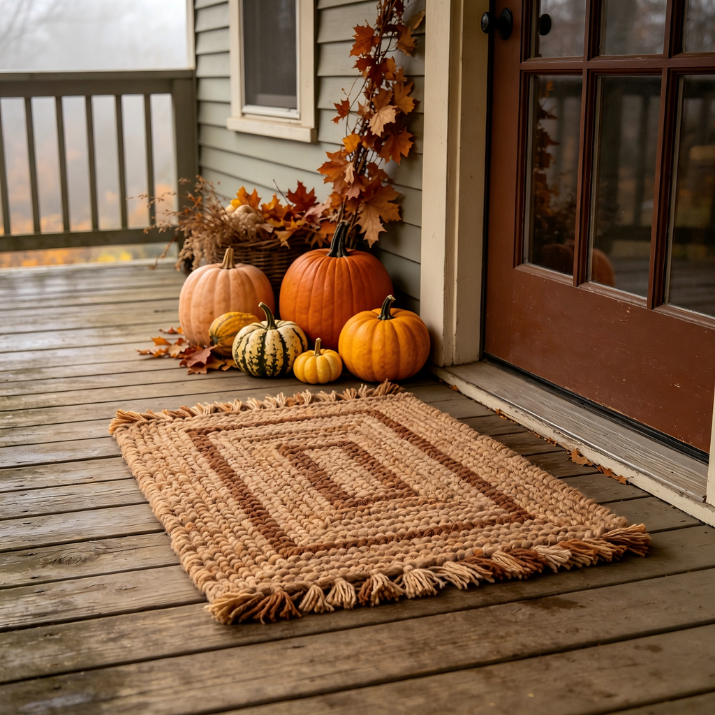 Small Narrow Boho Macrame Doormat 16x28 Inch Compact Cotton Side Door Mat