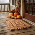 Dual-Tassel Edge Boho Macrame Doormat 19x31 Inch Cotton Indoor Door Mat