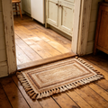 Minimal Solid Boho Macrame Doormat 26x38 Inch Plain Cotton Entrance Rug